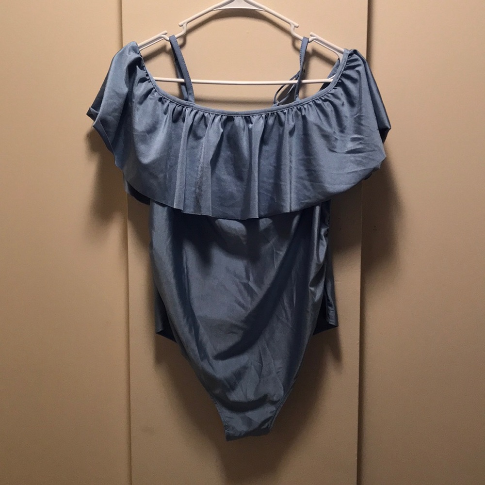 Maternity swimsuit off shoulder